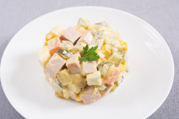 Traditional Mayonnaise Russian salad olivier