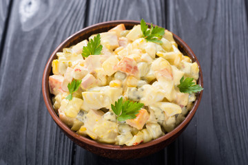 Traditional Mayonnaise Russian salad olivier