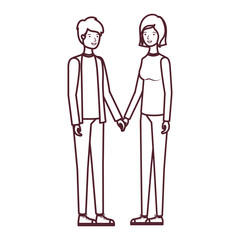 silhouette of couple in white background character