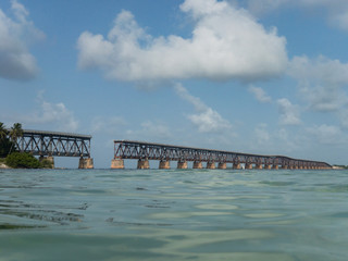 Clear waters of the Florida Keys at Bahia Honda near the old Flagler railroad bridge