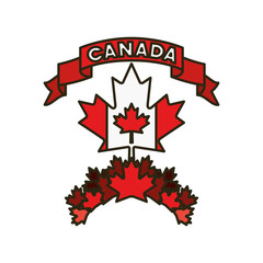 Maple leaf flag and canada symbol design