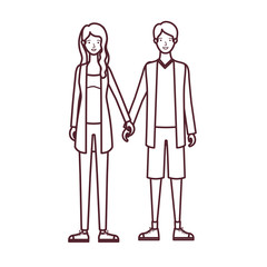 silhouette of couple in white background character