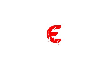 Fototapeta premium Initial E Letter Stylish Monogram Red Color Dynamic Curve Logotype