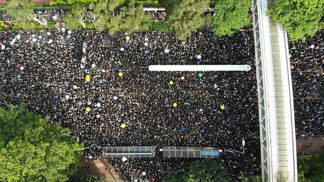 2 million protesters stand out to oppose a controversial extradition bill  on June 16 2019  hong kong
