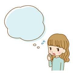 若い女性のイラストアイコン　キャラクター