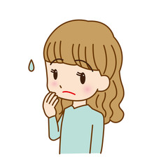 若い女性のイラストアイコン　キャラクター