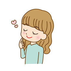 若い女性のイラストアイコン　キャラクター