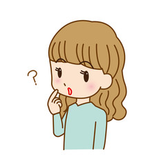 若い女性のイラストアイコン　キャラクター