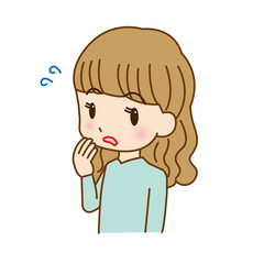 若い女性のイラストアイコン　キャラクター