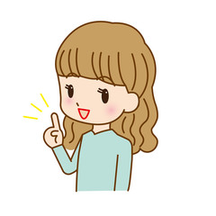 若い女性のイラストアイコン　キャラクター