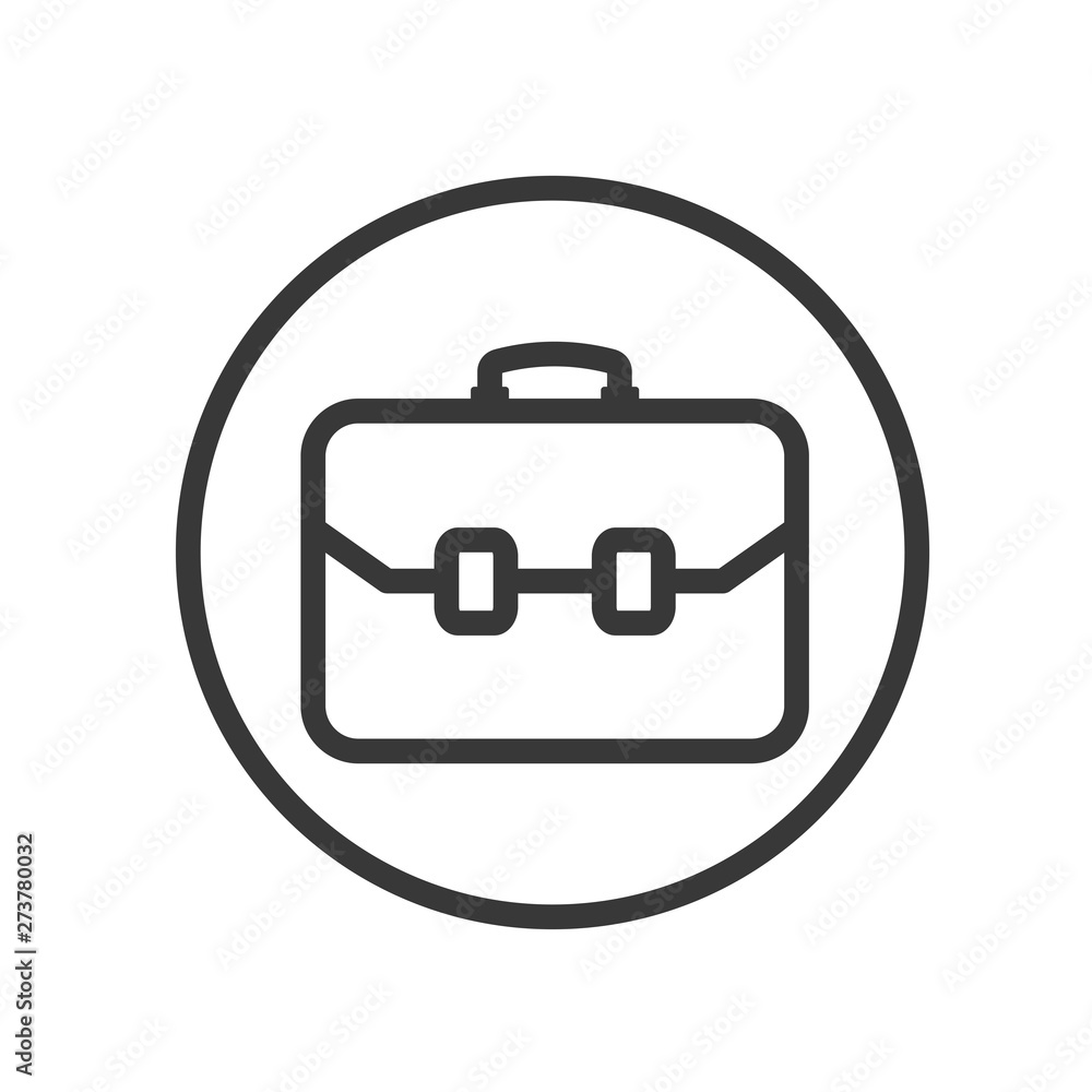 Aufkleber briefcase icon. bag symbol. flat vector sign isolated on white background. simple vector illustratio