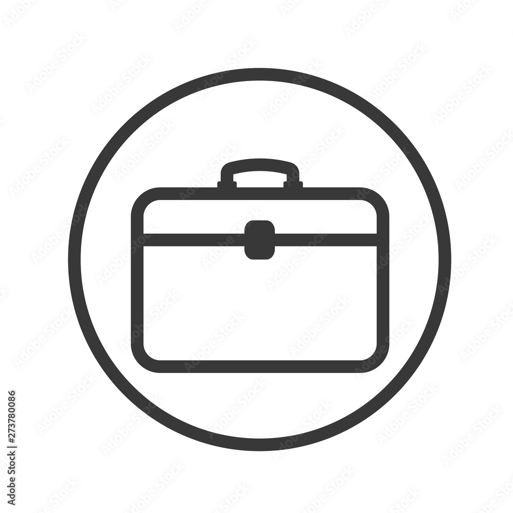 Aufkleber briefcase icon. bag symbol. flat vector sign isolated on white background. simple vector illustratio