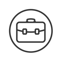 Briefcase icon. Bag symbol. Flat vector sign isolated on white background. Simple vector illustration for graphic and web design.