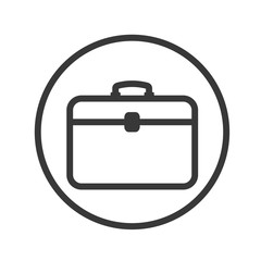 Briefcase icon. Bag symbol. Flat vector sign isolated on white background. Simple vector illustration for graphic and web design.