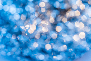 Abstract gold and blue bokeh