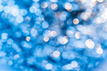 Abstract gold and blue bokeh