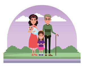Obraz na płótnie Canvas family avatar cartoon character portrait