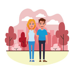 couple avatar cartoon character portrait