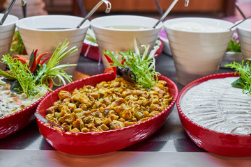 Catering buffet food in luxury restaurant