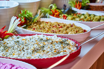 Catering buffet food in luxury restaurant