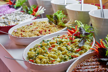 Catering buffet food in luxury restaurant