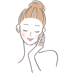 コットンを使う女性