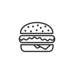 Burger icon. Hamburger,cheeseburger symbol. Flat vector sign isolated on white background. Simple vector illustration for graphic and web design.