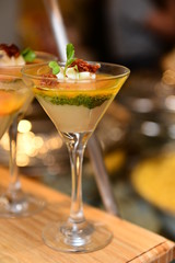 pumpkin basil pesto and cheese mousse fingerfood