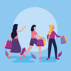 people shopping bags