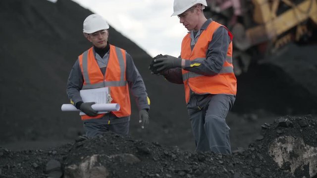 coal mining worker open pit
