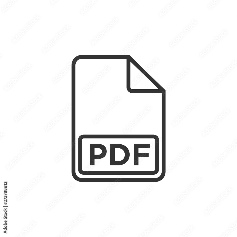 Leinwandbilder pdf icon black color editable. pdf symbol flat vector sign isolated on white background. simple vect