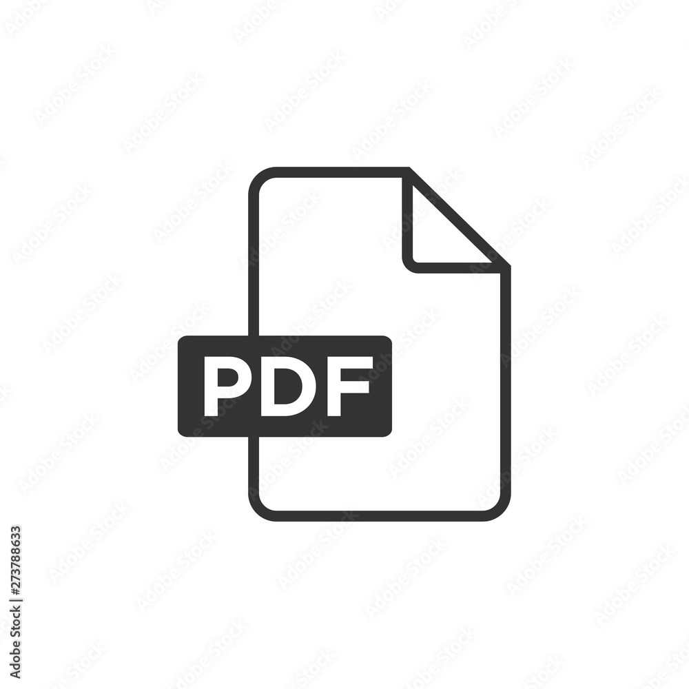 Aufkleber PDF icon black color editable. PDF symbol Flat vector sign isolated on white background. Simple vector illustration for graphic and web design.