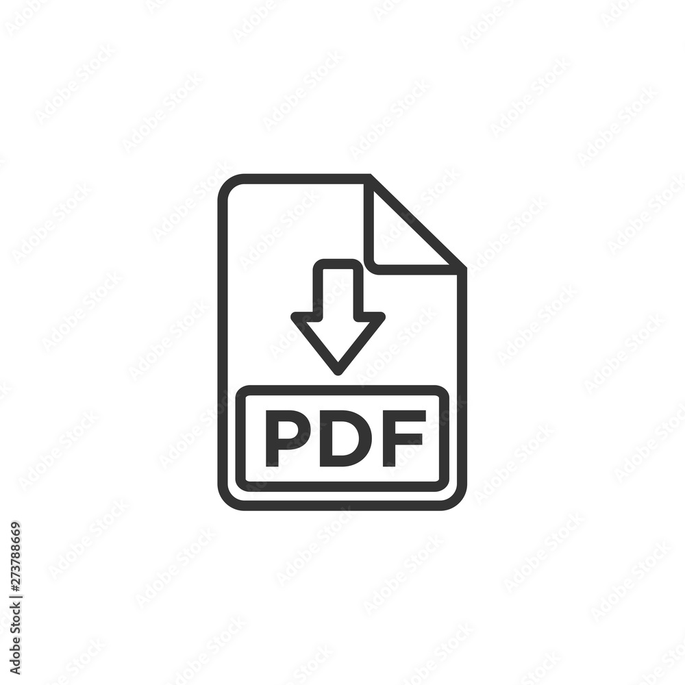 Leinwandbilder pdf icon black color editable. pdf symbol flat vector sign isolated on white background. simple vect