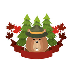 Beaver forest animal of canada design