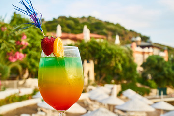 Tasty alcoholic beverage in a hotel