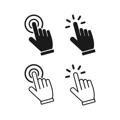 Hand Cursor icons click set symbol vector for web