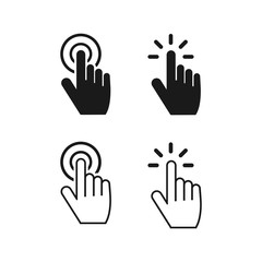 Fototapeta premium Hand Cursor icons click set symbol vector for web