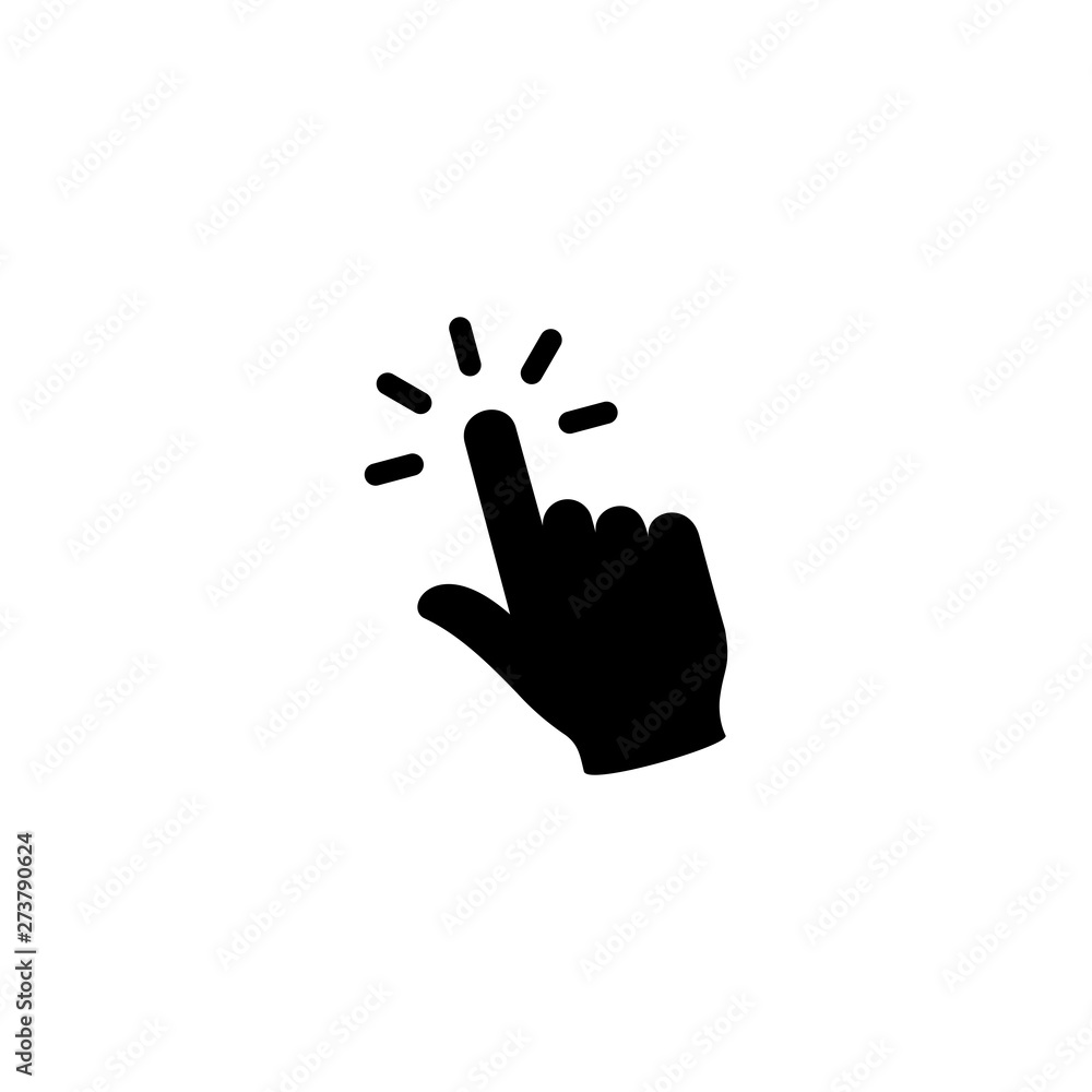 Poster hand cursor icons click set symbol vector for web