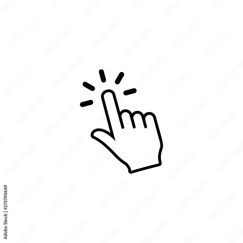 Poster hand cursor icons click set symbol vector for web