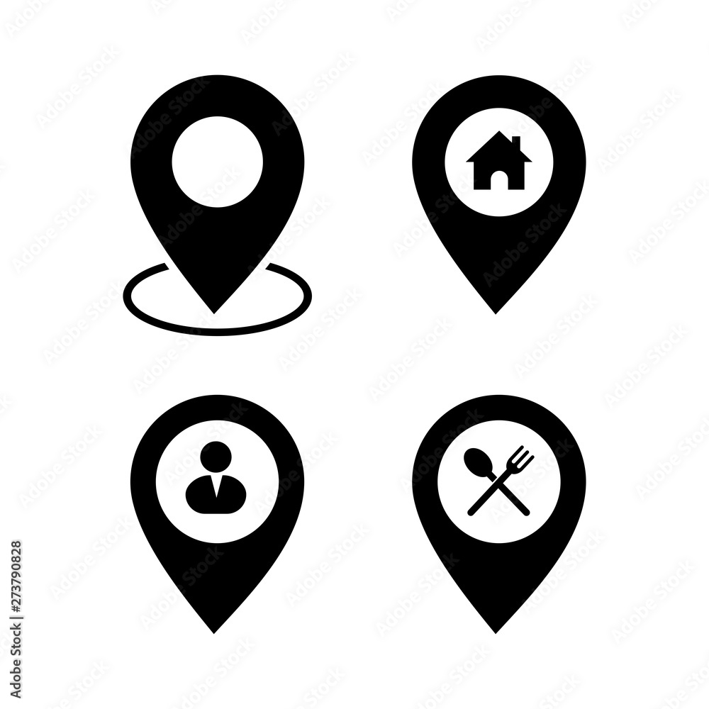 Aufkleber map pin icon set vector for web design