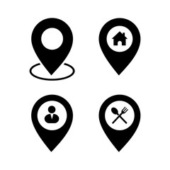 map pin icon set vector for web design