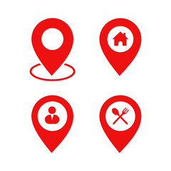 map pin icon set vector for web design
