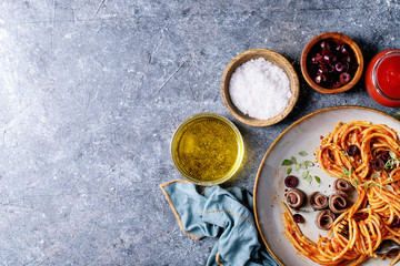 Classic Italian Spaghetti anchovy pasta