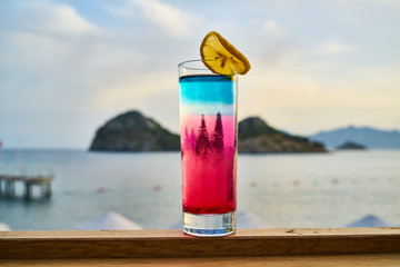 Tasty alcoholic beverage in a hotel