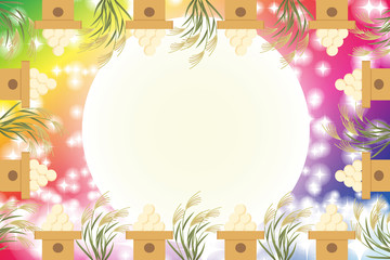 #Background #wallpaper #Vector #Illustration #design #free #free_size #charge_free #colorful #color rainbow,show business,entertainment,party,image  背景素材壁紙,イラスト,月見,伝統行事,すすき,満月,十五夜,中秋の名月,団子,光,キラキラ,フリー