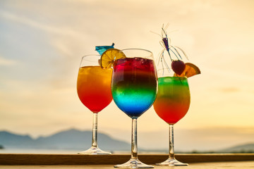 Tasty alcoholic beverage in a hotel