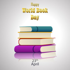 Colorful book for World Book Day on white background