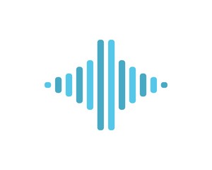 Obraz premium Audio Sound logo template wave design concept icon