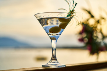 Tasty alcoholic beverage in a hotel