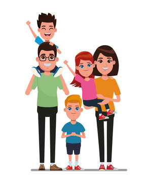 family avatar cartoon character portrait